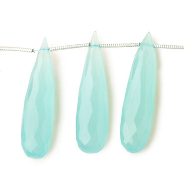 29x8mm Seafoam Blue Chalcedony elongated faceted tear drops 8 inch 14 beads (ONLINE ORDER ONLY)