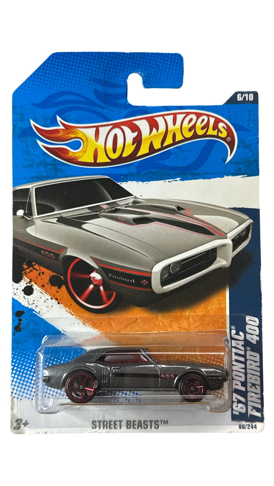 Hot Wheels (2011) Street Beasts '67 Pontiac Firebird 400 86/244, Dark Gray (Online Order Only)