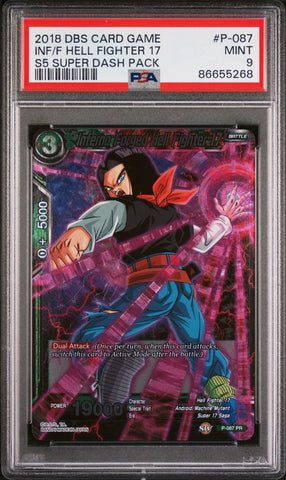 2018 DRAGON BALL SUPER SUPER DASH INF/F HELL FIGHTER 17 #P-087 - PSA 9 (Online Order Only)