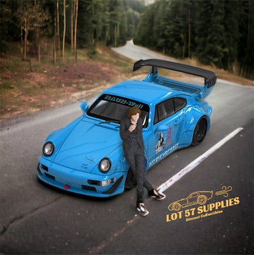 Mini Station Porsche 911 964 RWB HIDEYOSHI blue Figure Version 1:64 (ONLINE ORDER ONLY)