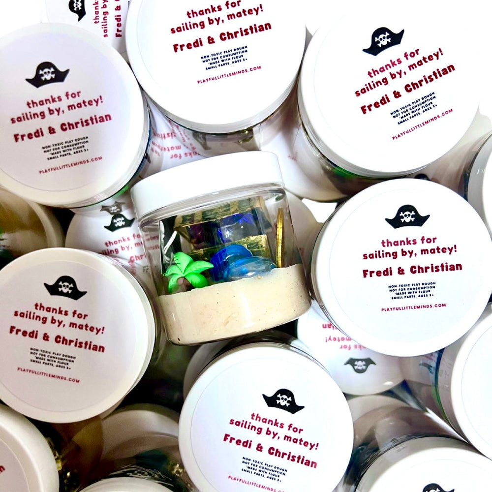 Pirate-Themed Play Dough Party Favors for Kids' Birthday Celebration (ONLINE ORDER ONLY)