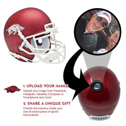 Arkansas Razorbacks College Football Collectible Mini Helmet - Picture Inside - FANZ Collectibles (Online Order Only) (ONLINE ORDER ONLY)