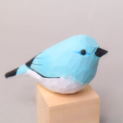 Hand-Carved Wooden Bird Figurine – Blue (ONLINE ORDER ONLY)