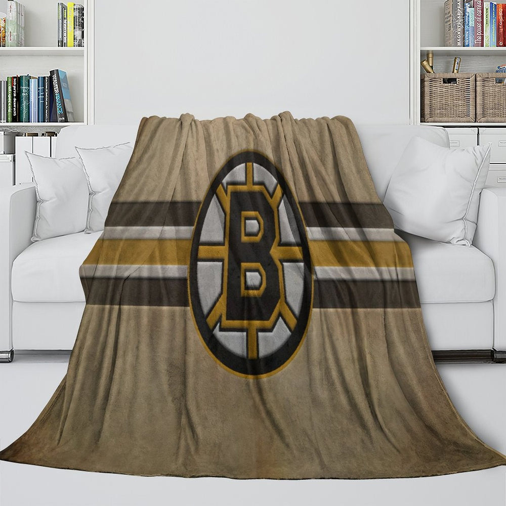 Boston Bruins Blanket Flannel Throw Kids Room Decoration (Online Order Only)