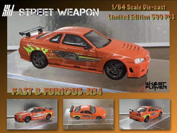 Street Weapon Nissan (R34) GT-R Fast & Furious Livery 1:64 (ONLINE ORDER ONLY)