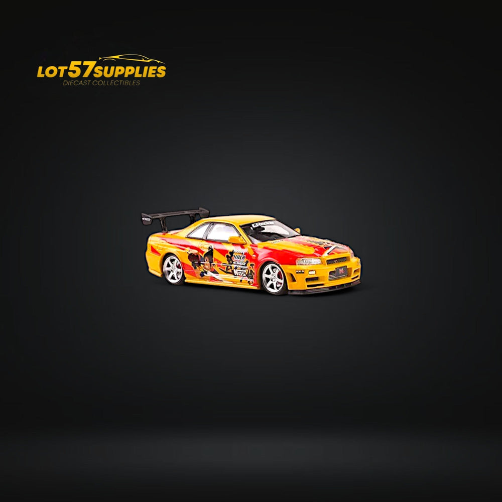 Fast Speed Nissan Skyline GT-R R34 Z-Tune NFS SRS Yellow-Red Livery 1:64 (ONLINE ORDER ONLY)