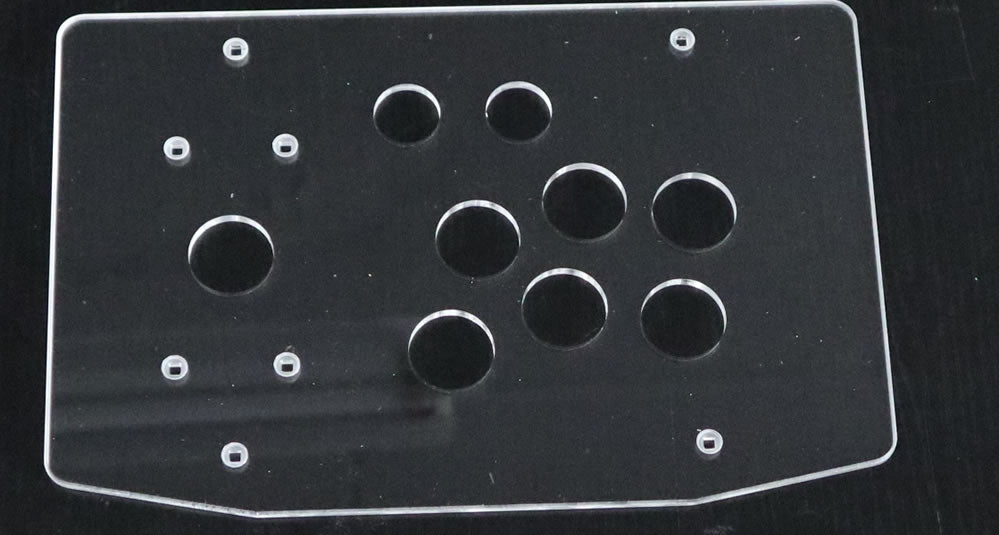RAC-K500T Clear Transparent Acrylic Panel Flat Case 24/30mm Button Hole DIY Arcade Joystick Kits (Online Only)