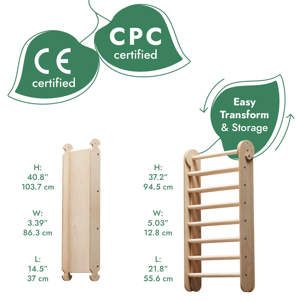6in1 Wooden Swedish Wall / Climbing ladder for Children + Swing Set + Slide Board (ONLINE ORDER ONLY)