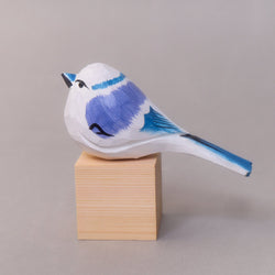 Hand-Carved Wooden Bird Figurine – White (ONLINE ORDER ONLY)