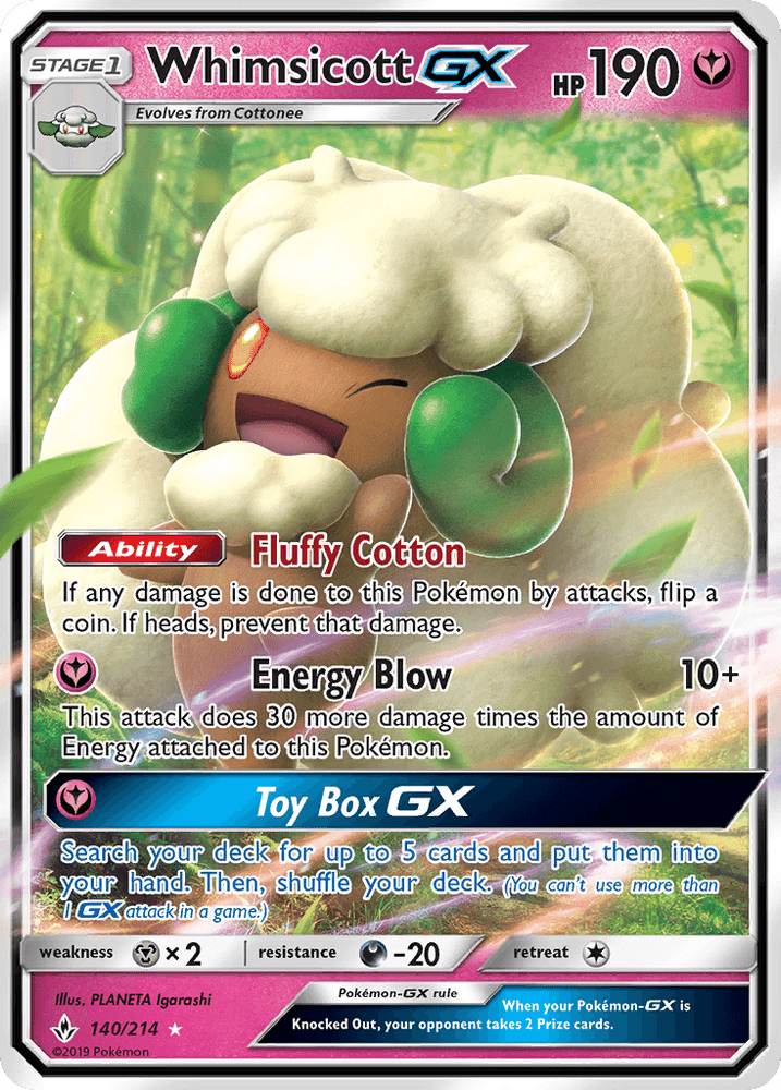 Whimsicott GX (140/214) [Sun & Moon: Unbroken Bonds] (Online Only)