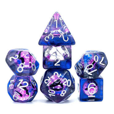 Purple Demon Eye Dragon Eye Dice 7-Dice Set Resin Dungeons and Dragons Dice (Online Only)