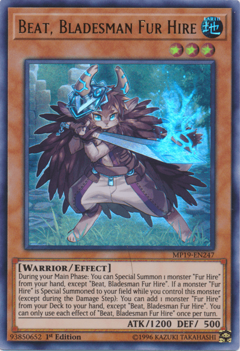 Beat, Bladesman Fur Hire [MP19-EN247] Ultra Rare (ONLINE ORDER ONLY)