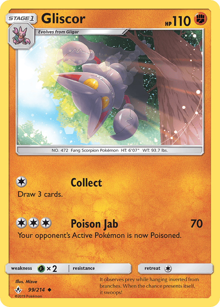 Gliscor (99/214) [Sun & Moon: Unbroken Bonds] (Online Only)