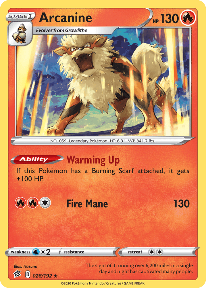 Arcanine (028/192) [Sword & Shield: Rebel Clash] (Online Only)