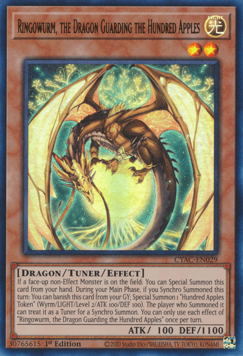 Ringowurm, the Dragon Guarding the Hundred Apples [CYAC-EN029] Ultra Rare (ONLINE ORDER ONLY)