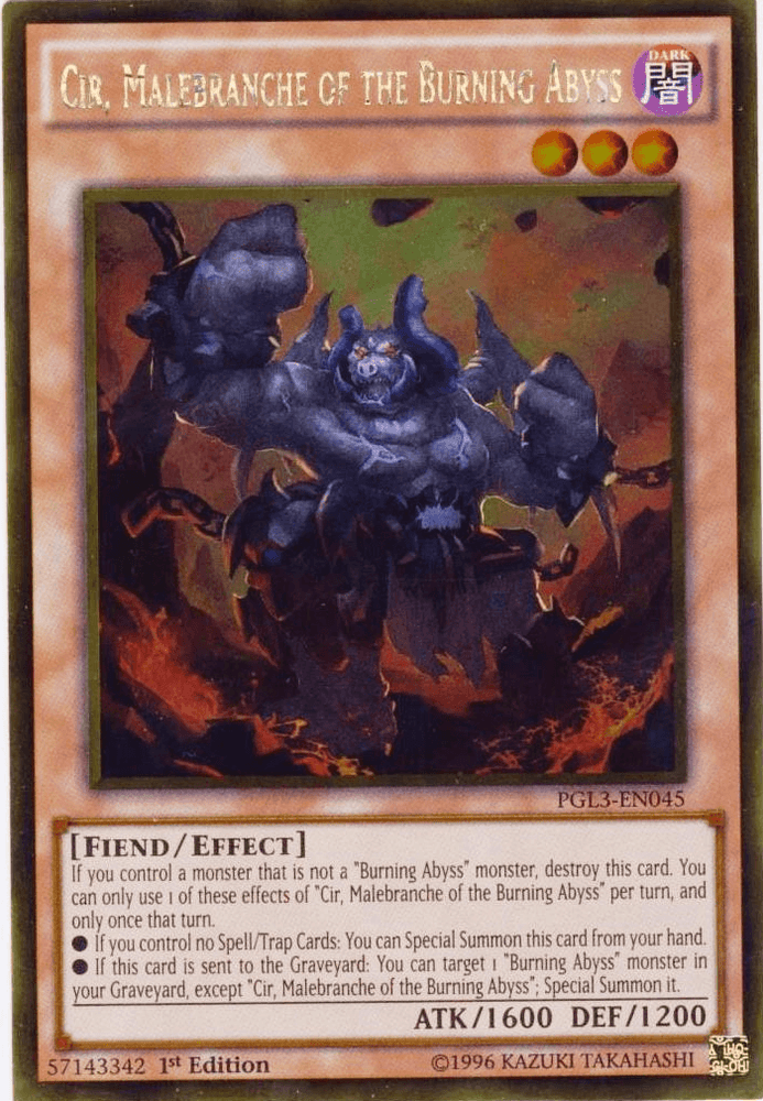 Cir, Malebranche of the Burning Abyss [PGL3-EN045] Gold Rare (ONLINE ORDER ONLY)