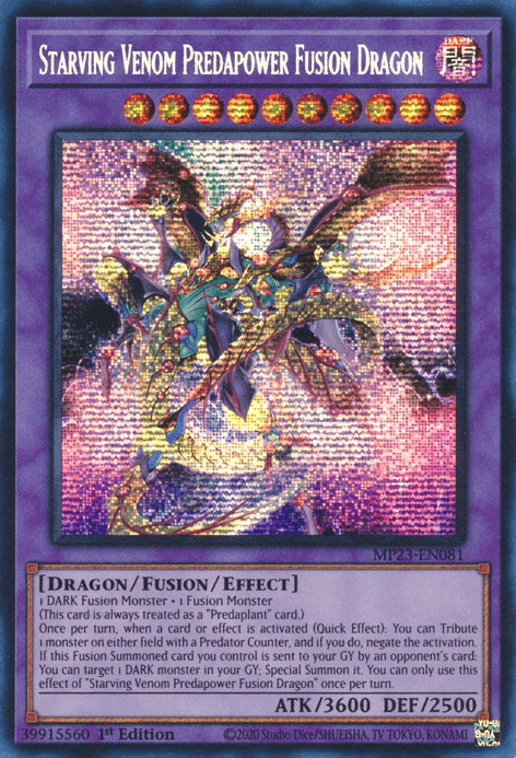 Starving Venom Predapower Fusion Dragon [MP23-EN081] Prismatic Secret Rare (ONLINE ORDER ONLY)