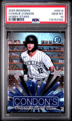 Graded 2025 Topps Bowman Charlie Condon #HS14 Hobby Stars Rookie RC Baseball Card PSA 10 Gem Mint (ONLINE ORDER ONLY)