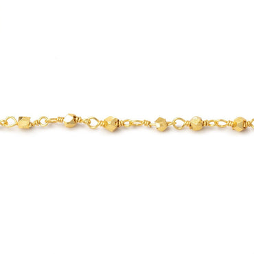 2mm 22kt Gold plated Copper Faceted Nuggets on Gold plated Chain (ONLINE ORDER ONLY)