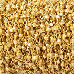 2mm 22kt Gold plated Copper Faceted Nuggets on Gold plated Chain (ONLINE ORDER ONLY)