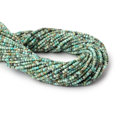2mm African Turquoise Micro Faceted Cube 12.5 inch 140 Beads (ONLINE ORDER ONLY)