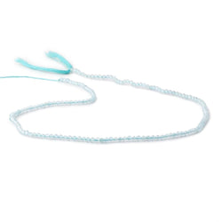 2mm Aquamarine Micro Faceted Round Beads 12.5 inch 157 pieces (ONLINE ORDER ONLY)