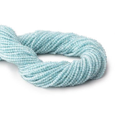 2mm Aquamarine Micro Faceted Round Beads 12.5 inch 157 pieces (ONLINE ORDER ONLY)