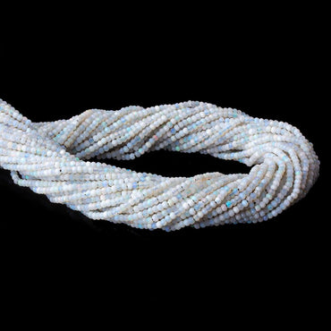 2mm Australian Blue Grey Opal micro faceted rondelles 12.5 inch 190 beads (ONLINE ORDER ONLY)