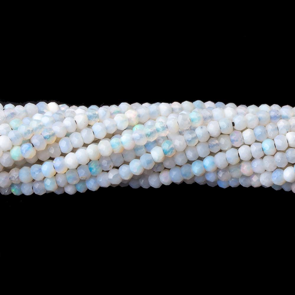 2mm Australian Blue Grey Opal micro faceted rondelles 12.5 inch 190 beads (ONLINE ORDER ONLY)