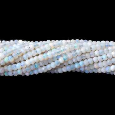 2mm Australian Blue Grey Opal micro faceted rondelles 12.5 inch 190 beads (ONLINE ORDER ONLY)