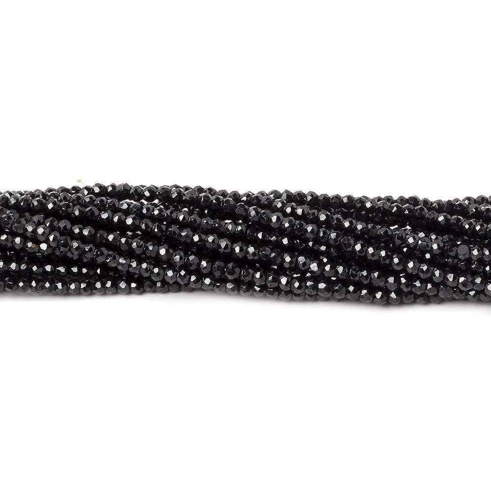 2mm Black Spinel Beads Micro-faceted Rondelle 13 inch 236 pieces (ONLINE ORDER ONLY)