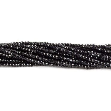 2mm Black Spinel Beads Micro-faceted Rondelle 13 inch 236 pieces (ONLINE ORDER ONLY)