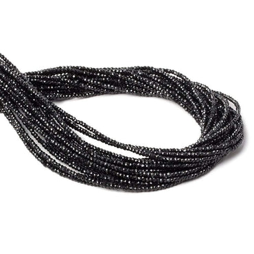 2mm Black Spinel Beads Micro-faceted Rondelle 13 inch 236 pieces (ONLINE ORDER ONLY)