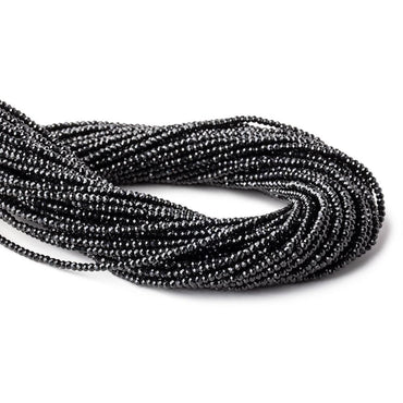 2mm Black Spinel Micro Faceted Rondelle Beads 12.5 inch 178 pieces AAA (ONLINE ORDER ONLY)