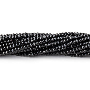 2mm Black Spinel Micro Faceted Rondelle Beads 12.5 inch 178 pieces AAA (ONLINE ORDER ONLY)
