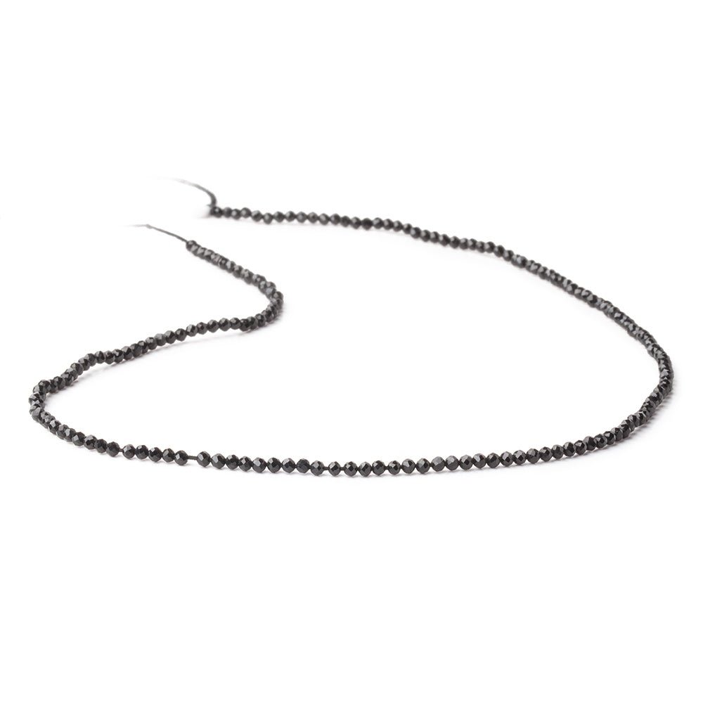 2mm Black Tourmaline Micro Faceted Round Beads 12.75 inch 174 pieces AAA (ONLINE ORDER ONLY)