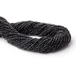 2mm Black Tourmaline Micro Faceted Round Beads 12.75 inch 174 pieces AAA (ONLINE ORDER ONLY)