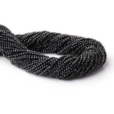 2mm Black Tourmaline Micro Faceted Round Beads 12.75 inch 174 pieces AAA (ONLINE ORDER ONLY)