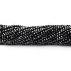 2mm Black Tourmaline Micro Faceted Round Beads 12.75 inch 174 pieces AAA (ONLINE ORDER ONLY)