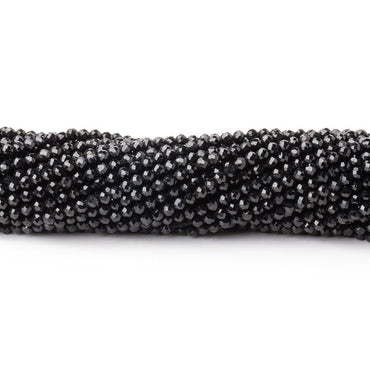 2mm Black Tourmaline Micro Faceted Round Beads 12.75 inch 174 pieces AAA (ONLINE ORDER ONLY)