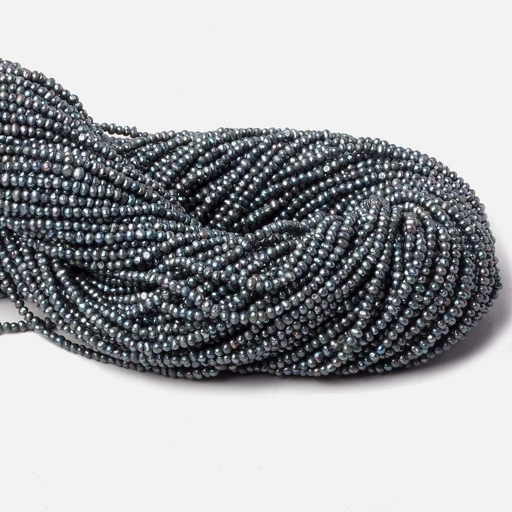 2mm Blue Peacock Side Drilled Petite Baroque Pearls 15.5 inch A (ONLINE ORDER ONLY)