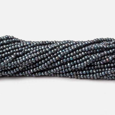 2mm Blue Peacock Side Drilled Petite Baroque Pearls 15.5 inch A (ONLINE ORDER ONLY)