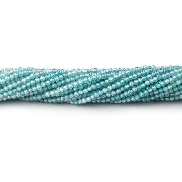 2mm Blue Zircon Micro Faceted Rondelle Beads 12.5 inch 194 pieces AA (ONLINE ORDER ONLY)