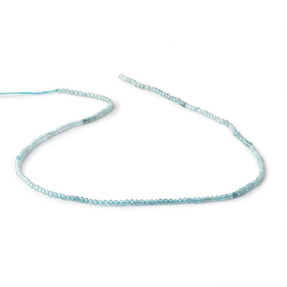 2mm Blue Zircon Micro Faceted Rondelle Beads 12.5 inch 194 pieces AA (ONLINE ORDER ONLY)