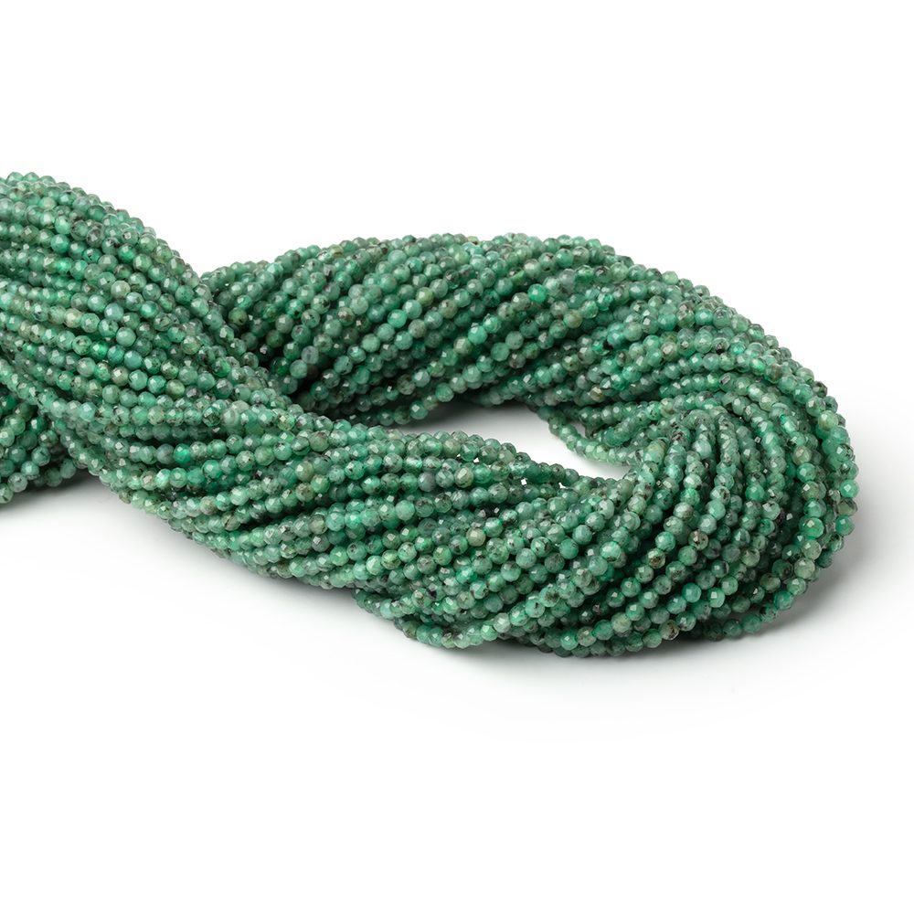 2mm Brazilian Emerald Micro Faceted Round Beads 12.75 inch 148 pieces (ONLINE ORDER ONLY)