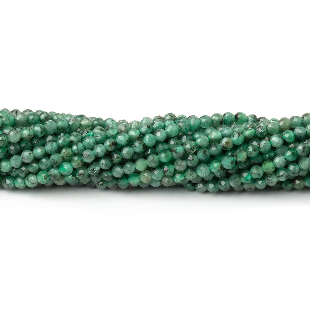 2mm Brazilian Emerald Micro Faceted Round Beads 12.75 inch 148 pieces (ONLINE ORDER ONLY)