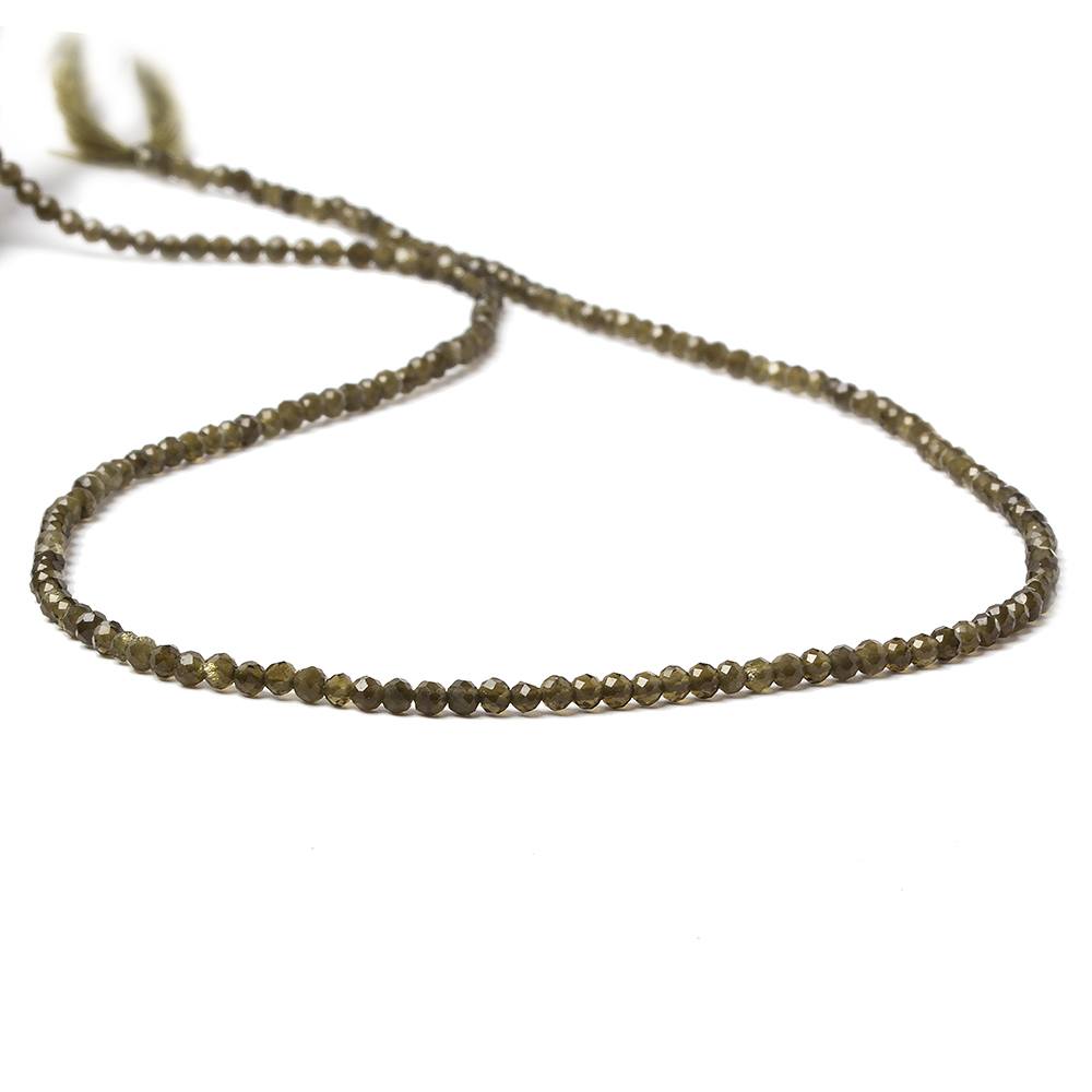 2mm Cat's Eye Green Quartz Micro Faceted rondelles 13 inch 165 beads (ONLINE ORDER ONLY)