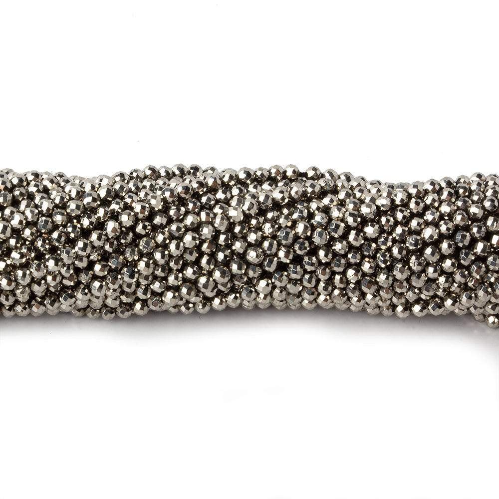 2mm Champagne Metallic plated Pyrite micro faceted rounds 12.5 inch 170 pieces (ONLINE ORDER ONLY)