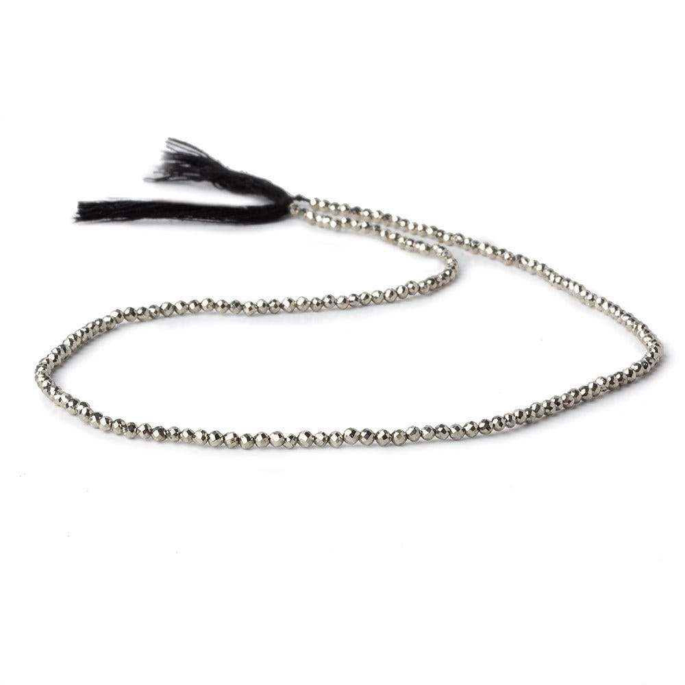 2mm Champagne Metallic plated Pyrite micro faceted rounds 12.5 inch 170 pieces (ONLINE ORDER ONLY)