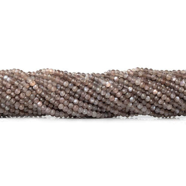 2mm Chocolate Brown & Mink Grey Moonstone microfaceted rondelles 175 pcs (ONLINE ORDER ONLY)